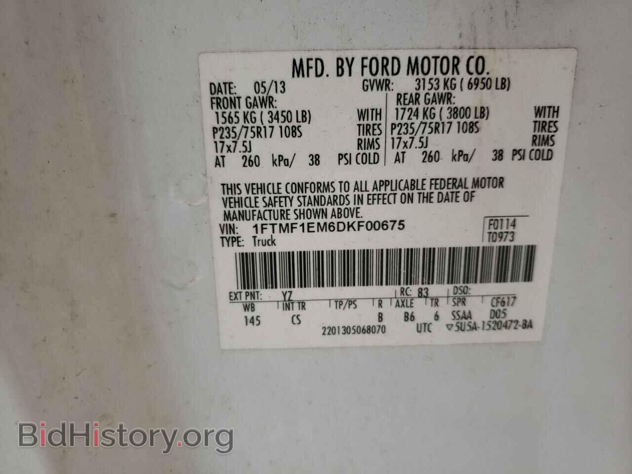 2013 FORD F150 - VIN: 1FTMF1EM6DKF00675 - Фото 10