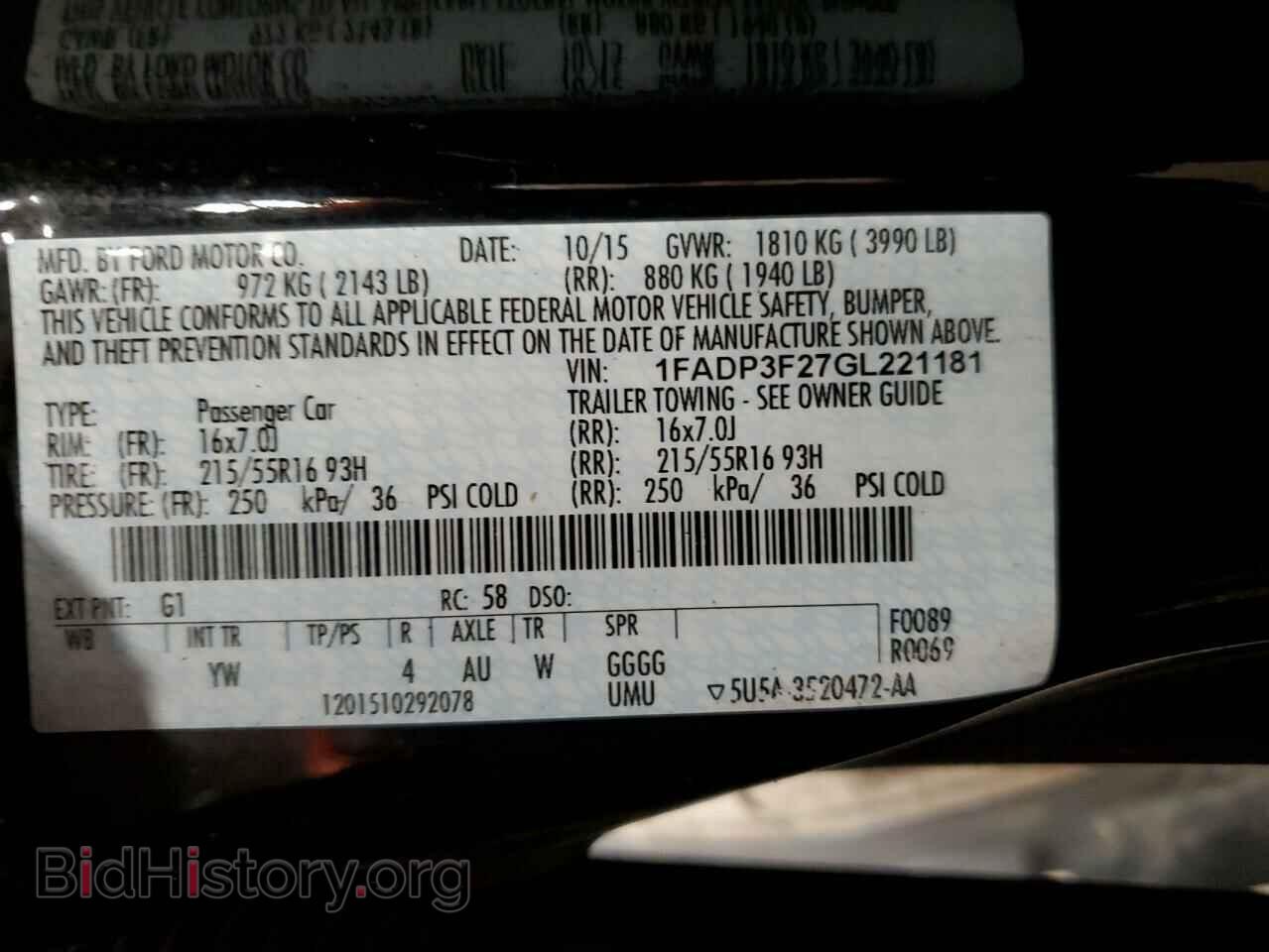 2016 FORD FOCUS - VIN: 1FADP3F27GL221181 - Фото 13