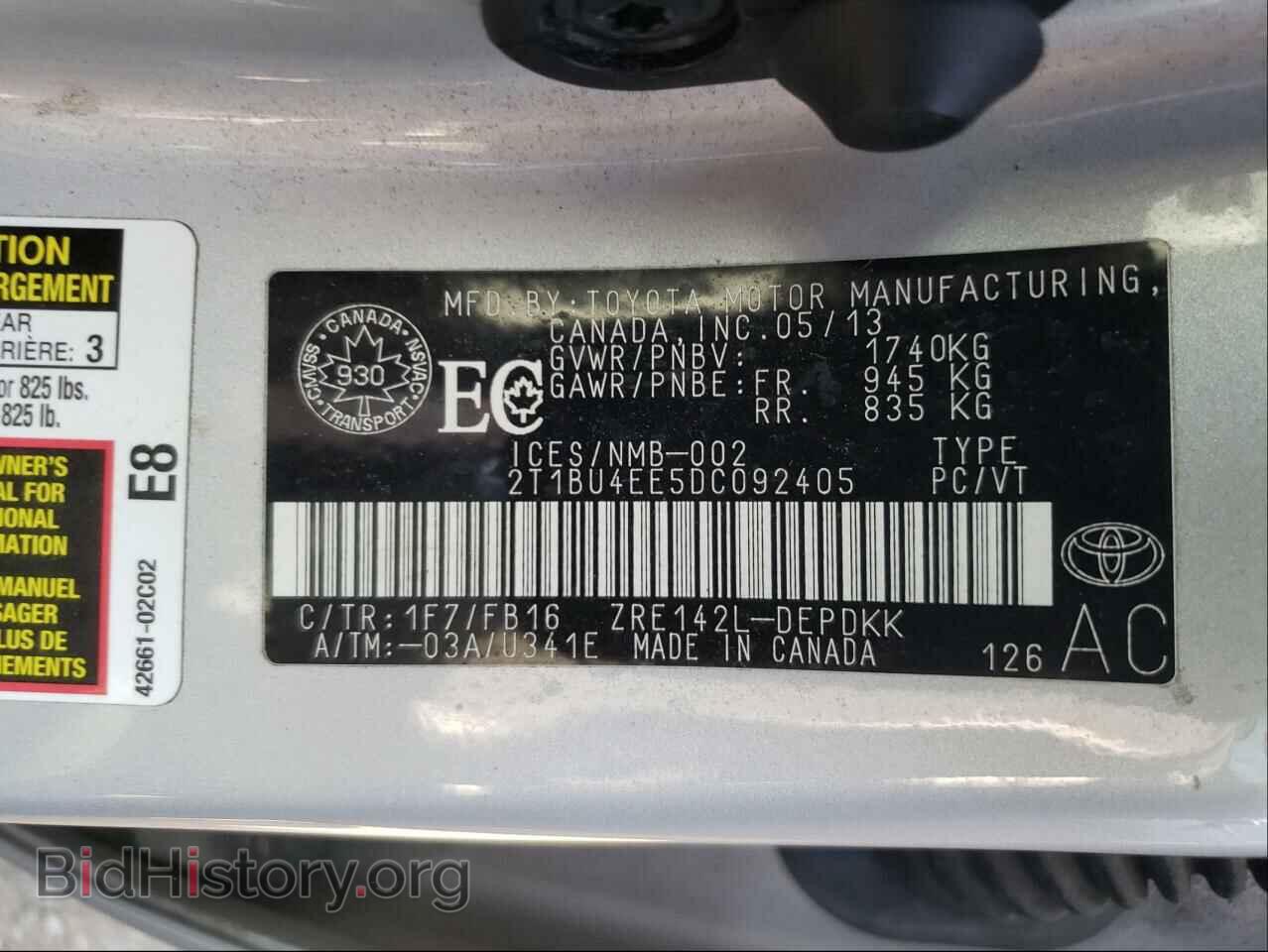 2013 TOYOTA COROLLA - VIN: 2T1BU4EE5DC092405 - Photo 10