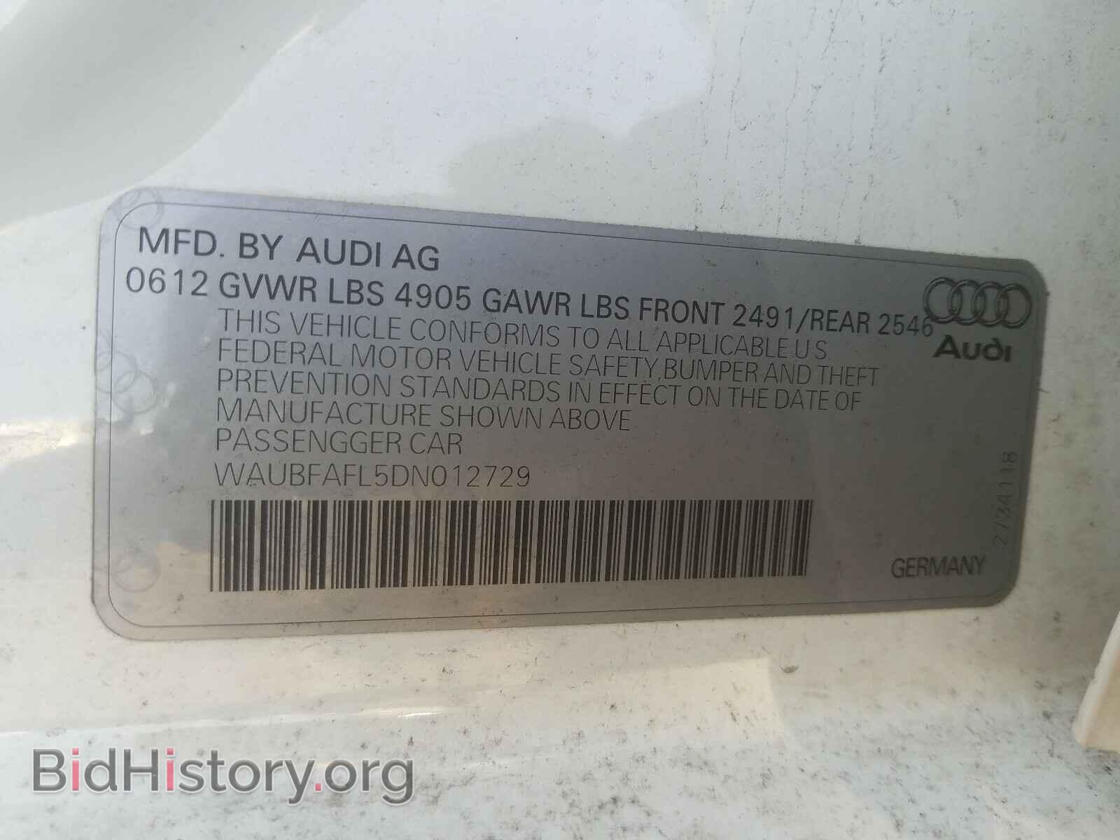 2013 AUDI A4 - VIN: WAUBFAFL5DN012729 - Фото 10