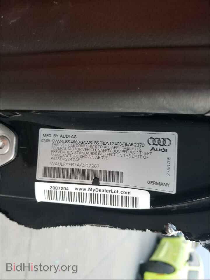 2010 AUDI A5 - VIN: WAULFAFR7AA007267 - Фото 10