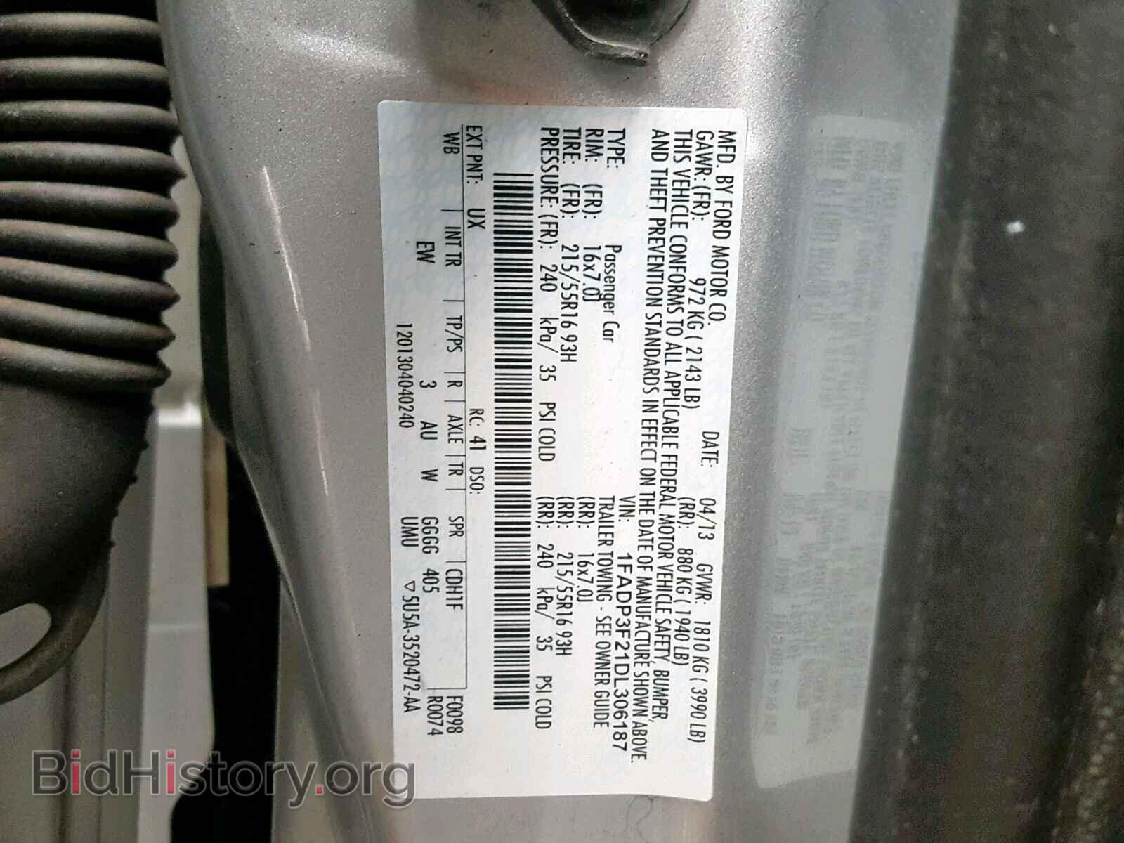 2013 FORD FOCUS - VIN: 1FADP3F21DL306187 - Фото 10