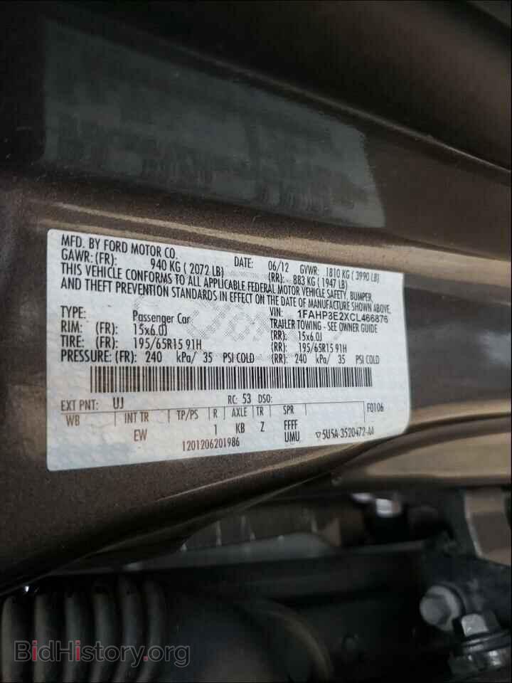 2012 FORD FOCUS - VIN: 1FAHP3E2XCL466876 - Фото 10