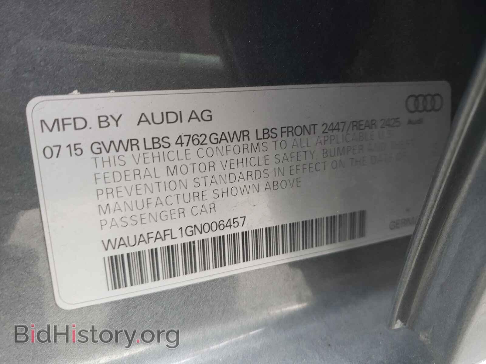 2016 AUDI A4 - VIN: WAUAFAFL1GN006457 - Фото 10