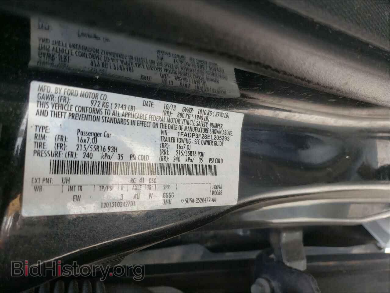 2014 FORD FOCUS - VIN: 1FADP3F28EL205293 - Фото 10