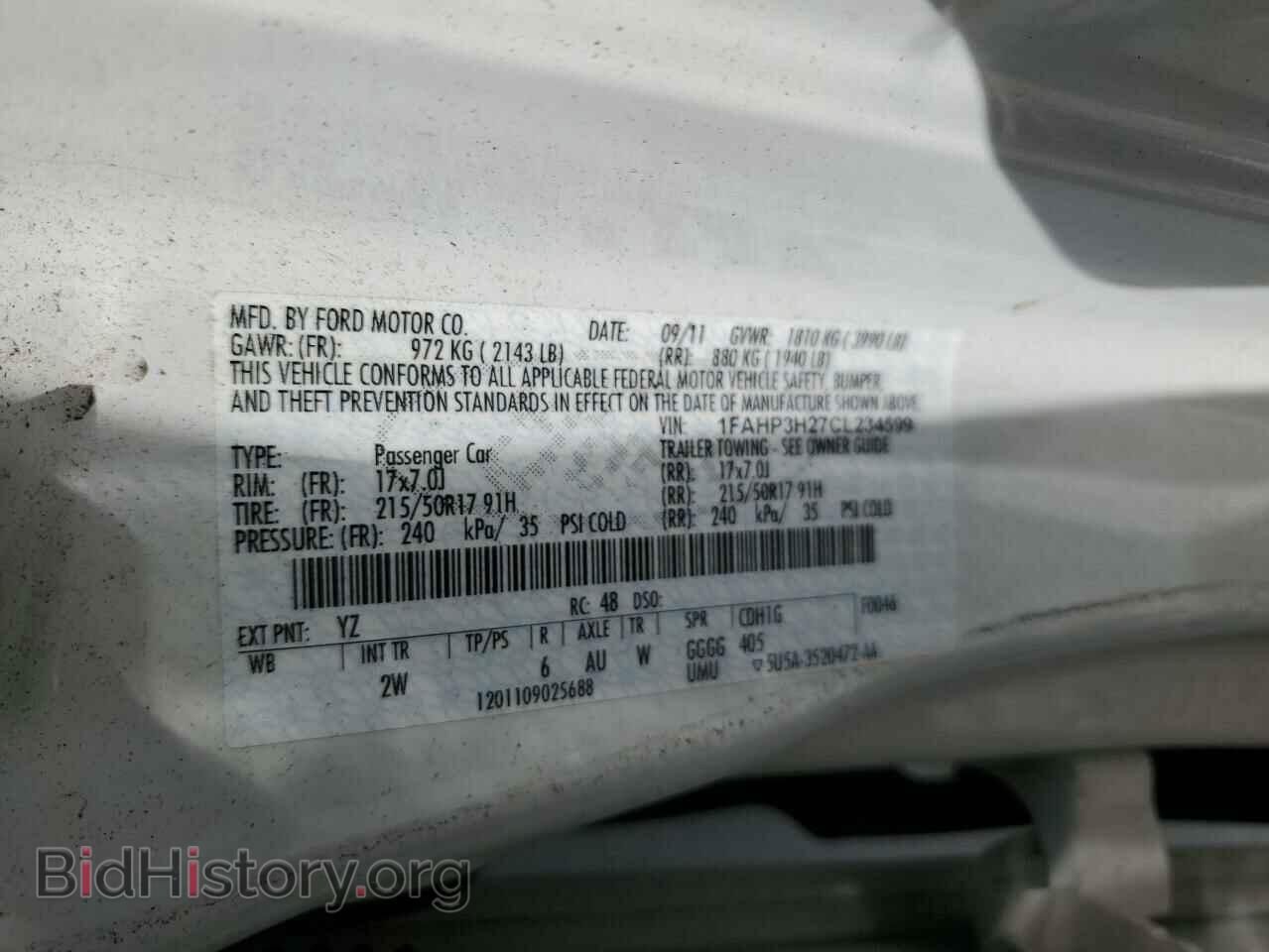 2012 FORD FOCUS - VIN: 1FAHP3H27CL234599 - Фото 13