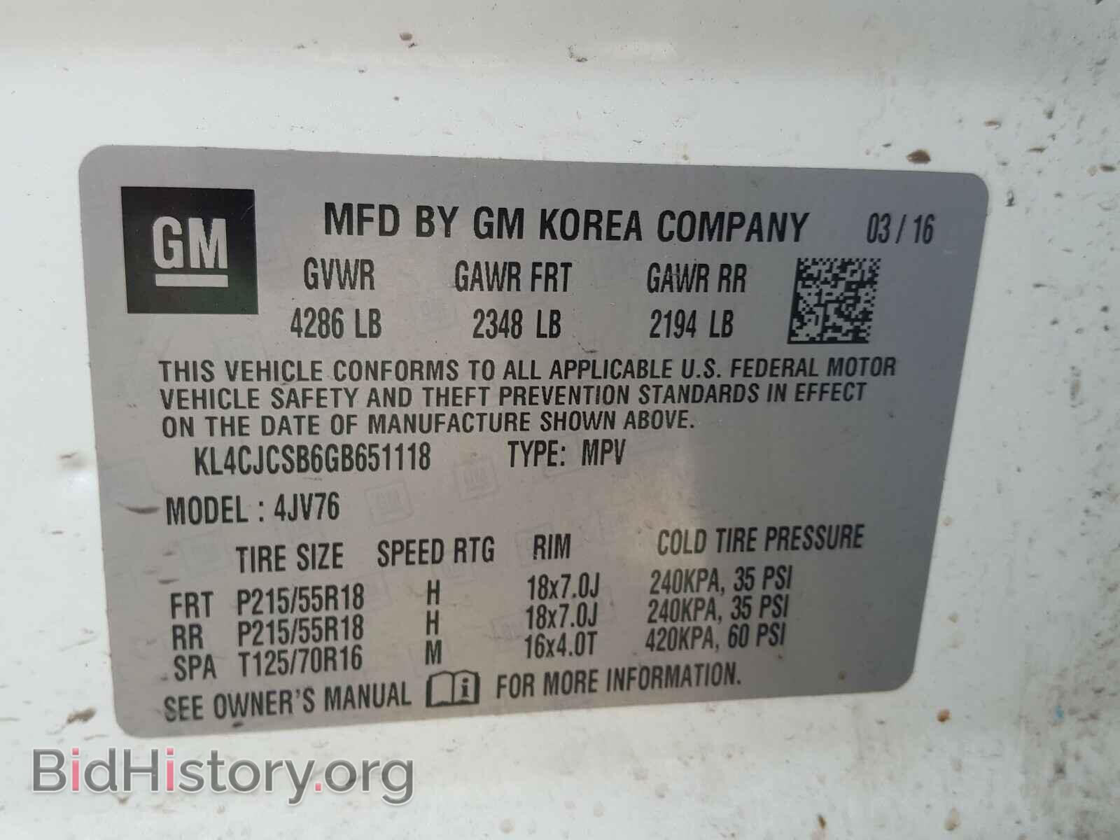 2016 BUICK ENCORE - VIN: KL4CJCSB6GB651118 - Photo 10