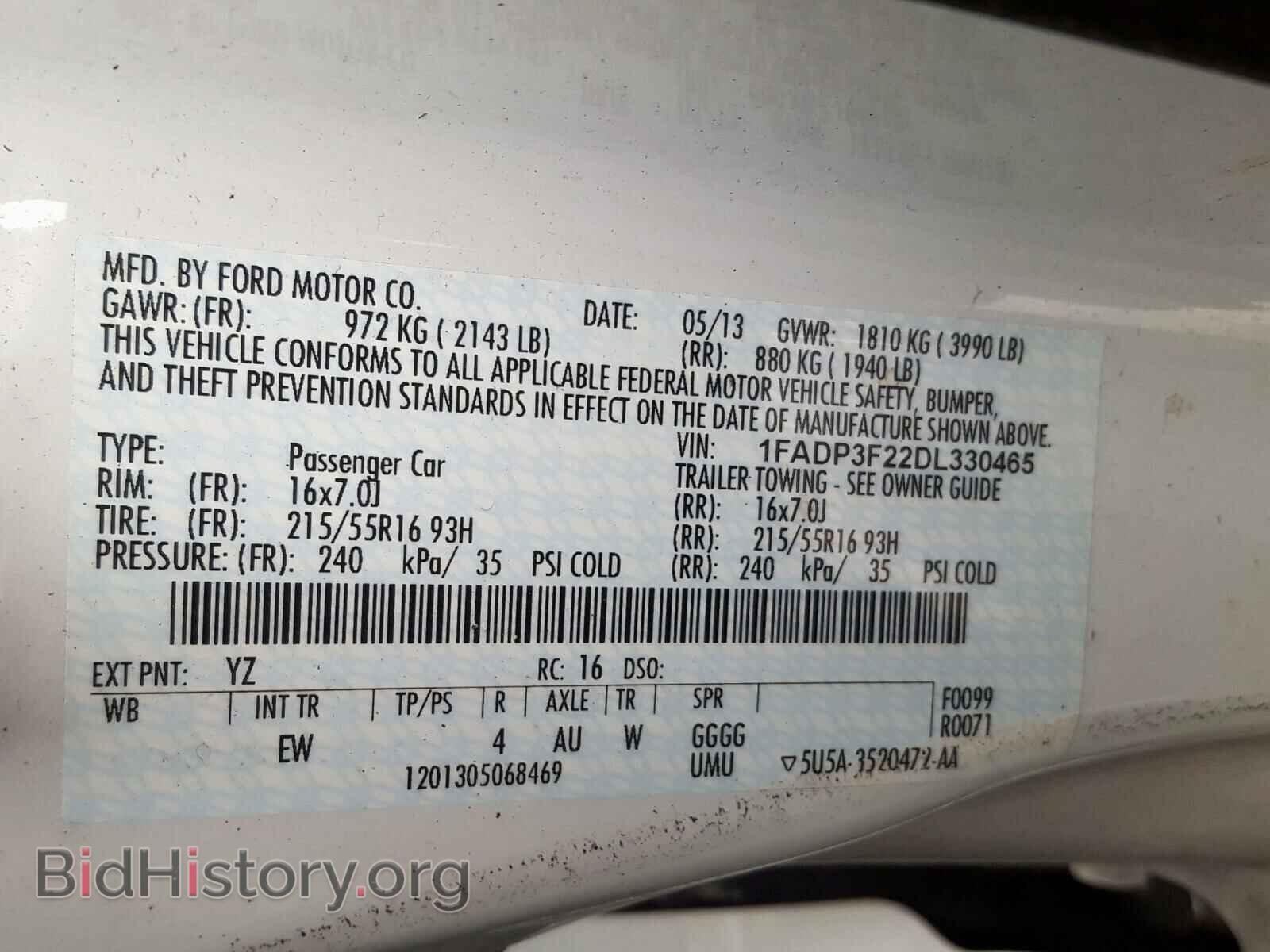 2013 FORD FOCUS SE - VIN: 1FADP3F22DL330465 - Фото 10