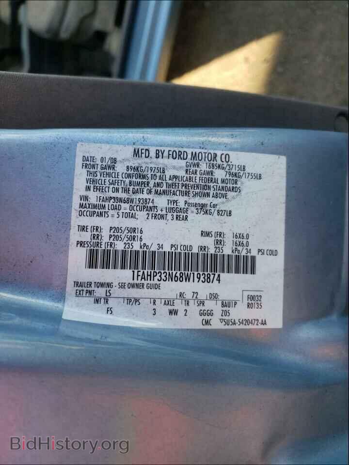 2008 FORD FOCUS - VIN: 1FAHP33N68W193874 - Фото 10