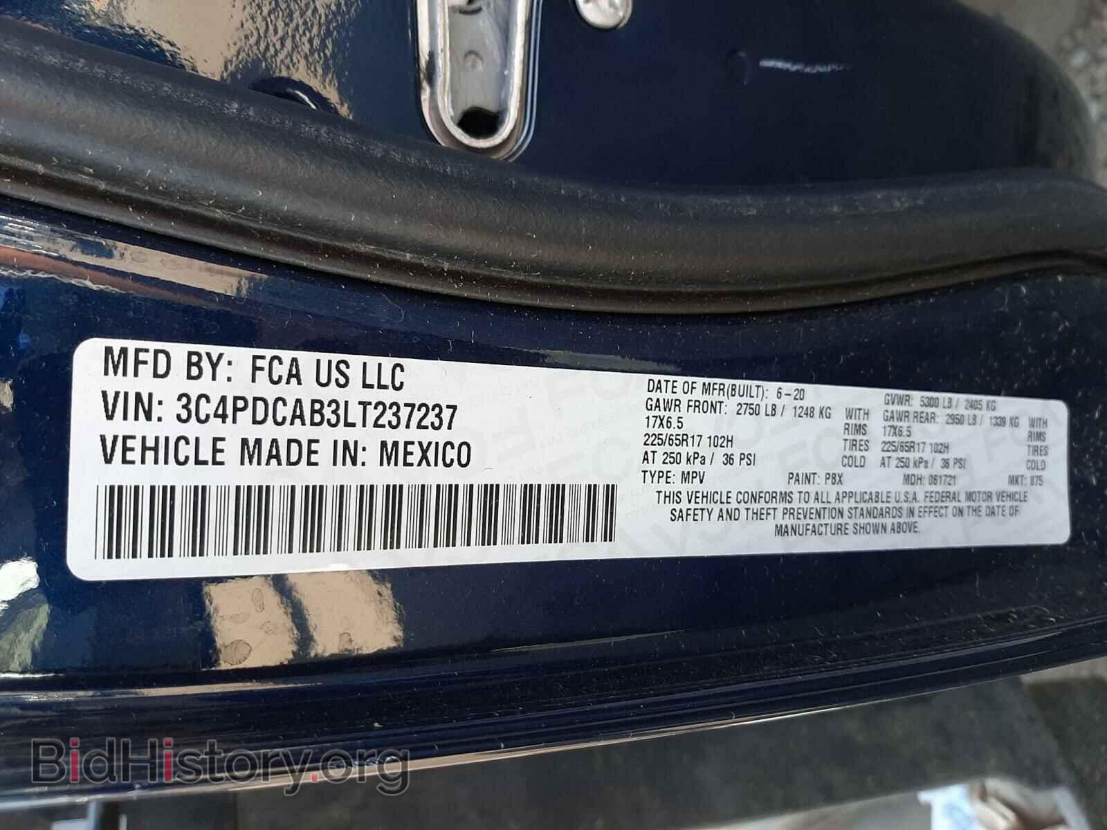 2020 DODGE JOURNEY - VIN: 3C4PDCAB3LT237237 - Фото 10