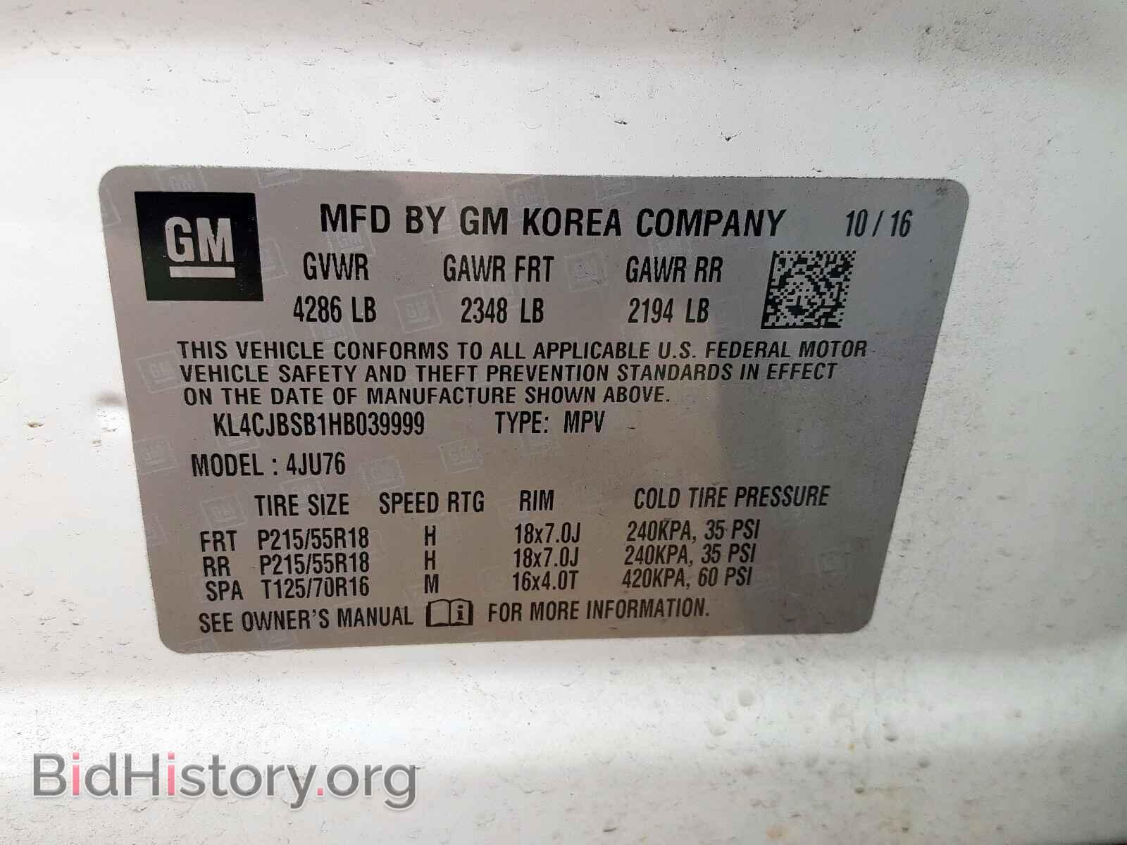 2017 BUICK ENCORE PRE - VIN: KL4CJBSB1HB039999 - Photo 10