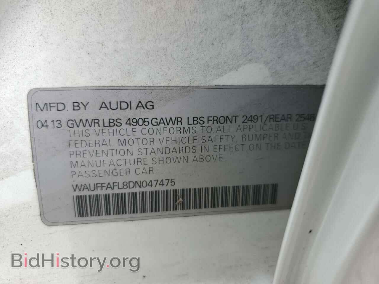 2013 AUDI A4 - VIN: WAUFFAFL8DN047475 - Фото 12