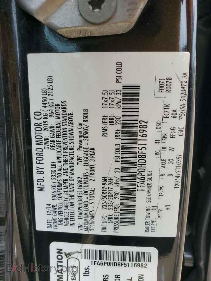 2015 FORD FUSION - VIN: 1FA6P0HD8F5116982 - Фото 12