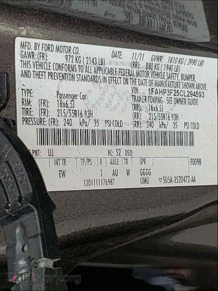 2012 FORD FOCUS - VIN: 1FAHP3F25CL294593 - Фото 10