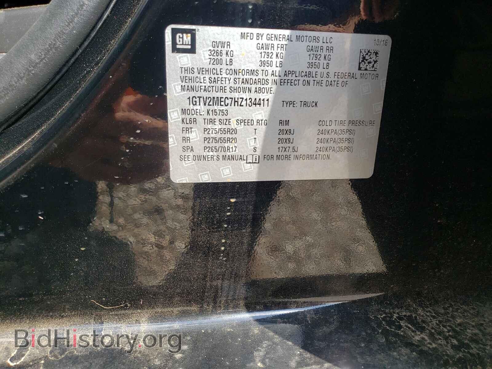 2017 GMC SIERRA - VIN: 1GTV2MEC7HZ134411 - Фото 10