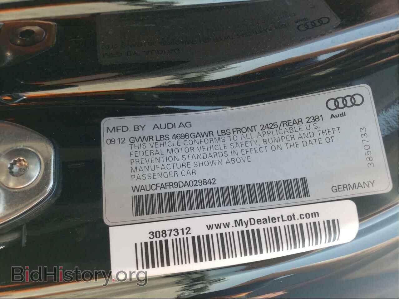 2013 AUDI A5 - VIN: WAUCFAFR9DA029842 - Фото 10