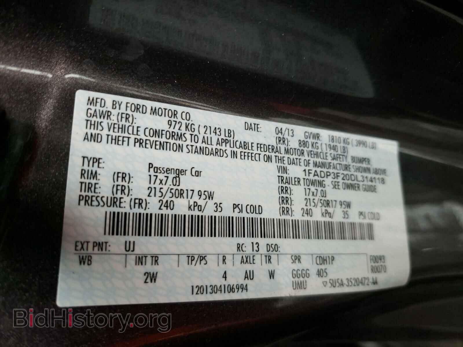 2013 FORD FOCUS - VIN: 1FADP3F20DL314118 - Photo 10