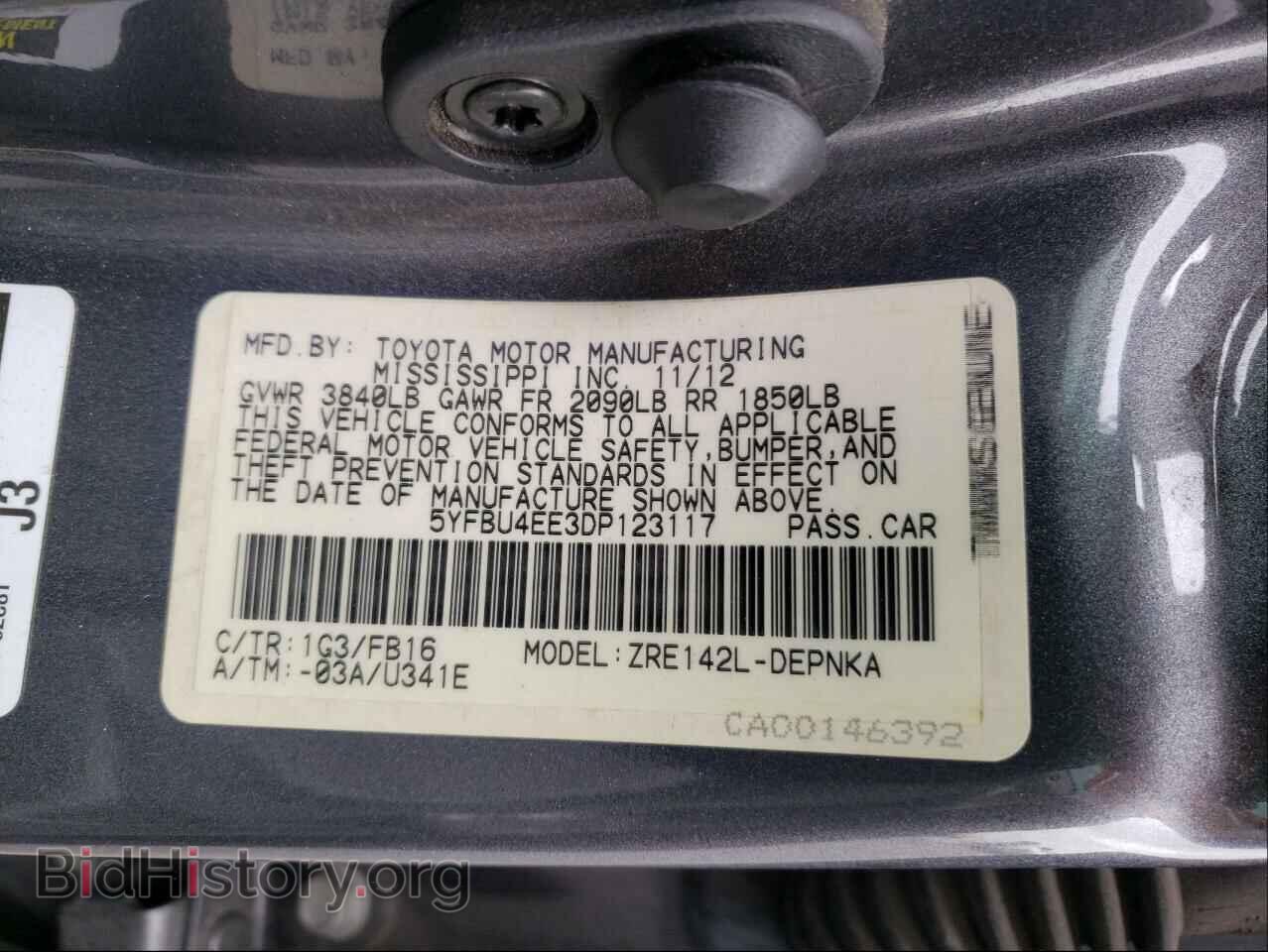 2013 TOYOTA COROLLA - VIN: 5YFBU4EE3DP123117 - Фото 10
