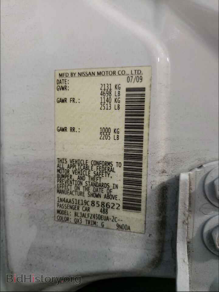 2009 NISSAN MAXIMA - VIN: 1N4AA51E19C858622 - Фото 10