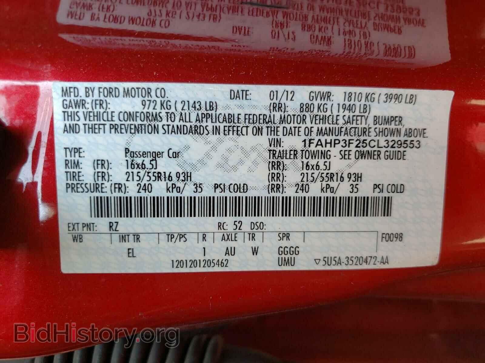 2012 FORD FOCUS - VIN: 1FAHP3F25CL329553 - Фото 10