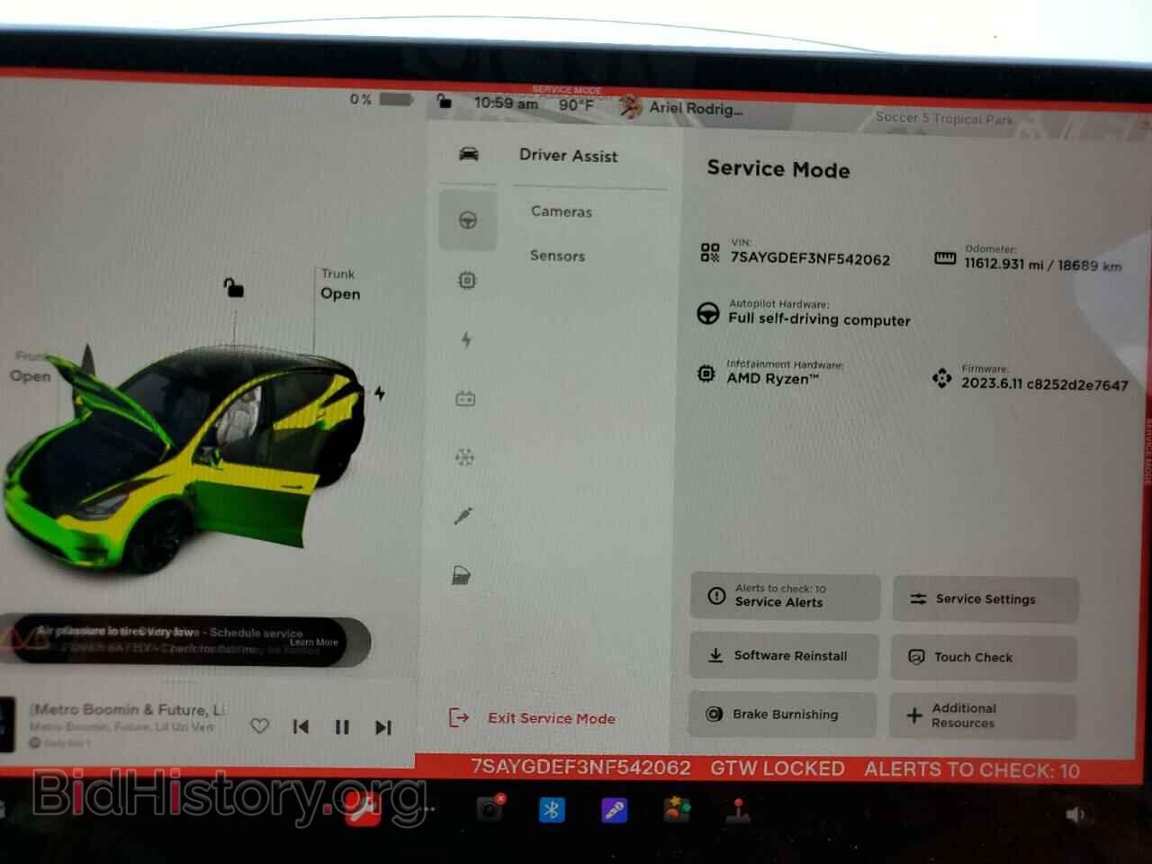 2022 TESLA MODEL Y - VIN: 7SAYGDEF3NF542062 - Фото 9