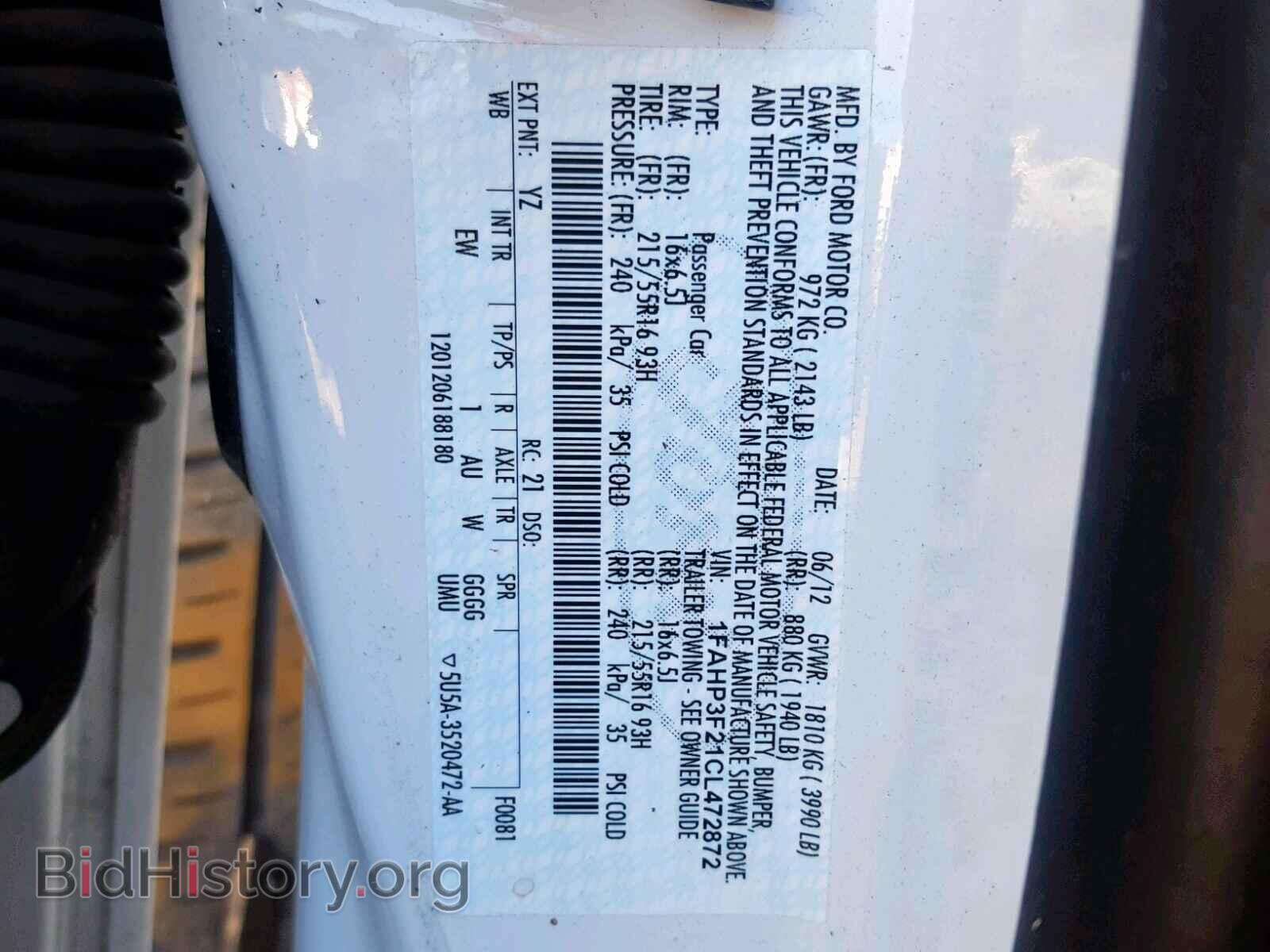 2012 FORD FOCUS - VIN: 1FAHP3F21CL472872 - Фото 10