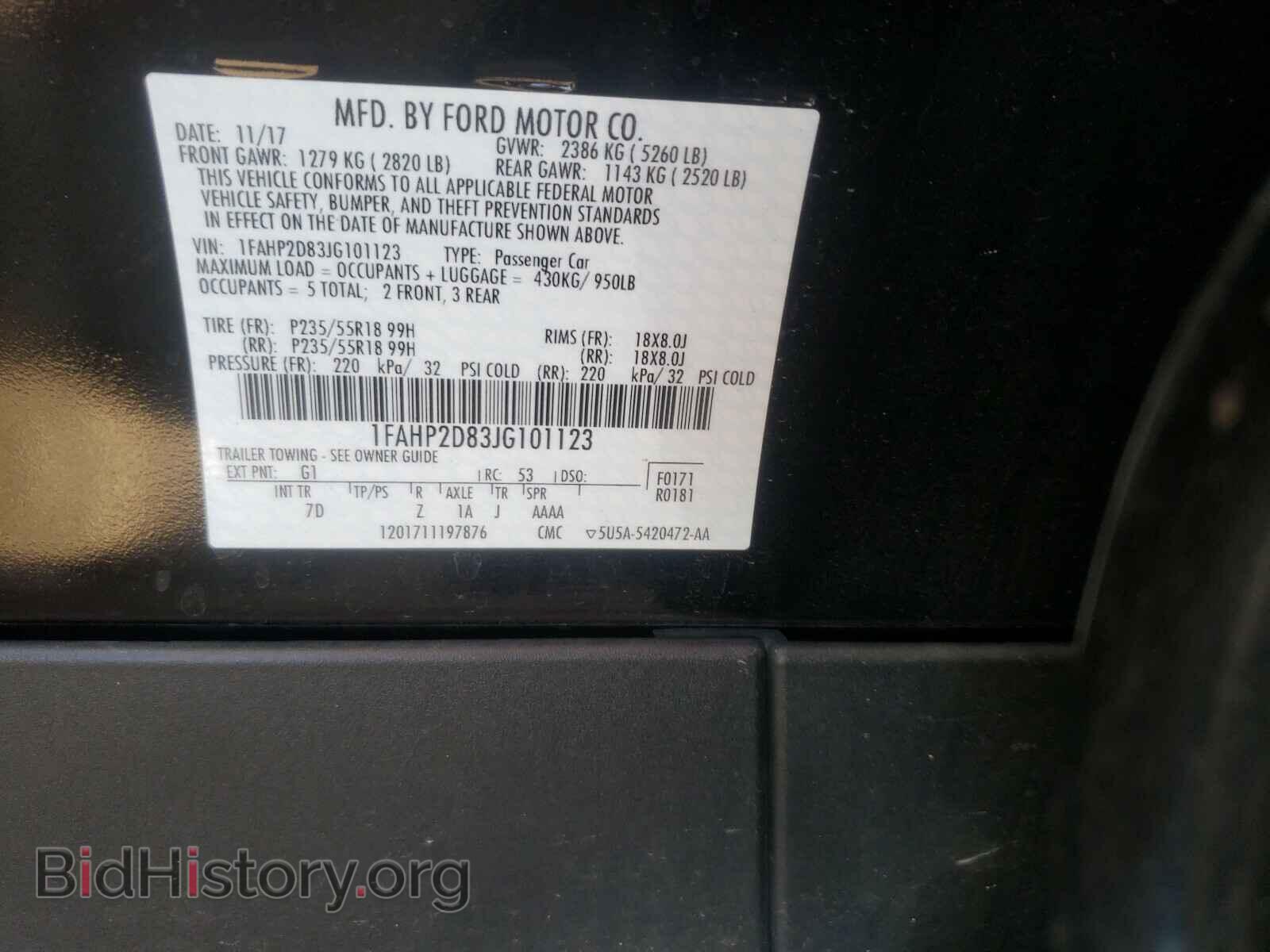 2018 FORD TAURUS - VIN: 1FAHP2D83JG101123 - Фото 10