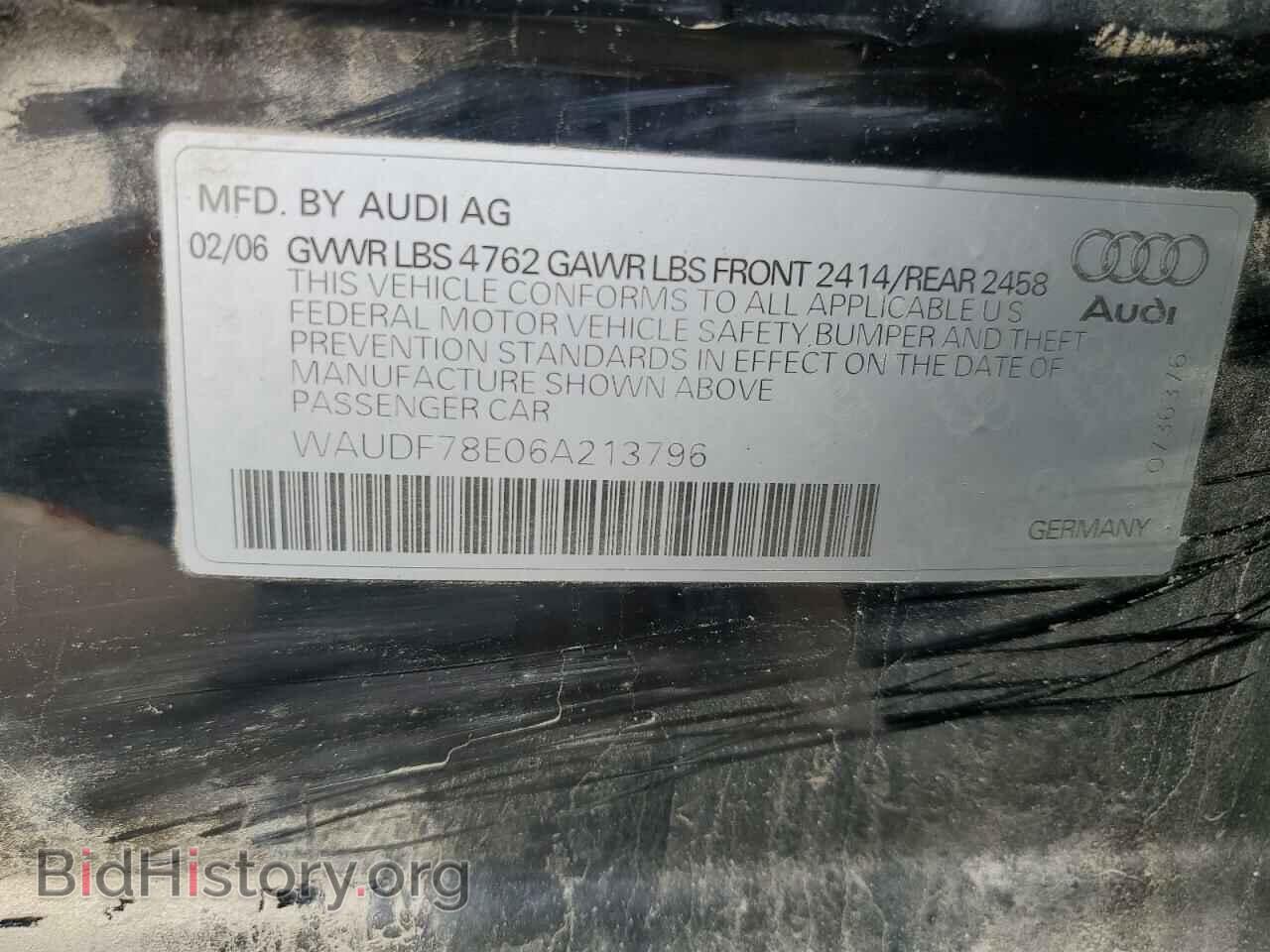 2006 AUDI A4 - VIN: WAUDF78E06A213796 - Фото 12