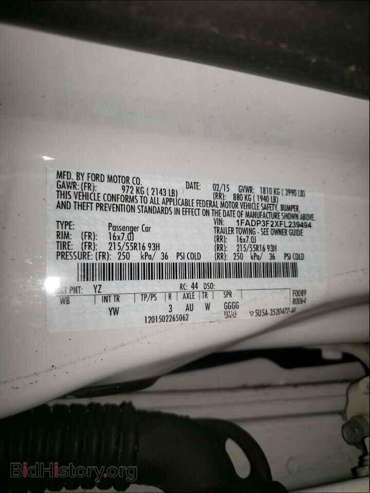 2015 FORD FOCUS - VIN: 1FADP3F2XFL239494 - Фото 10
