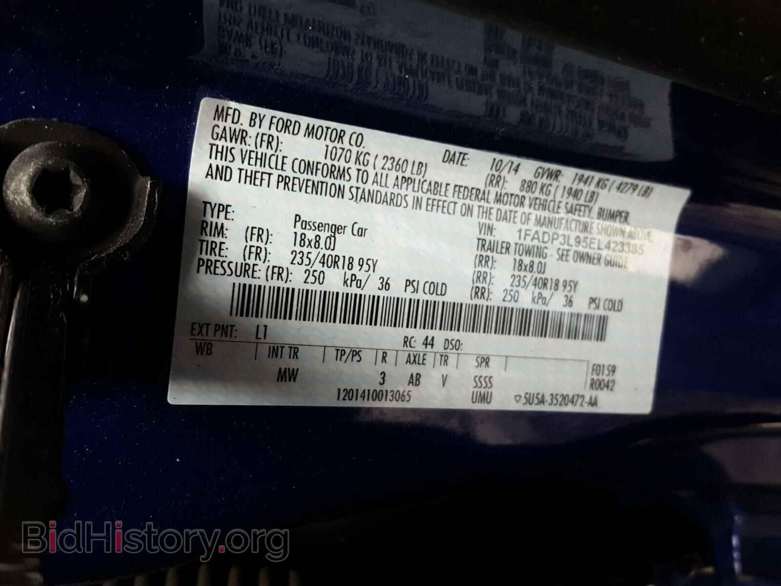 2014 FORD FOCUS - VIN: 1FADP3L95EL423385 - Photo 10