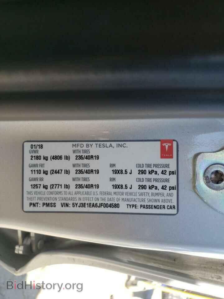 2018 TESLA MODEL 3 - VIN: 5YJ3E1EA6JF004580 - Фото 10