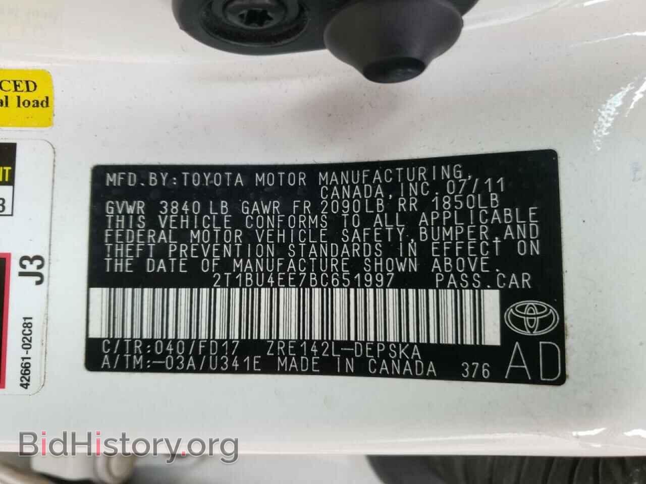 2011 TOYOTA COROLLA - VIN: 2T1BU4EE7BC651997 - Фото 10