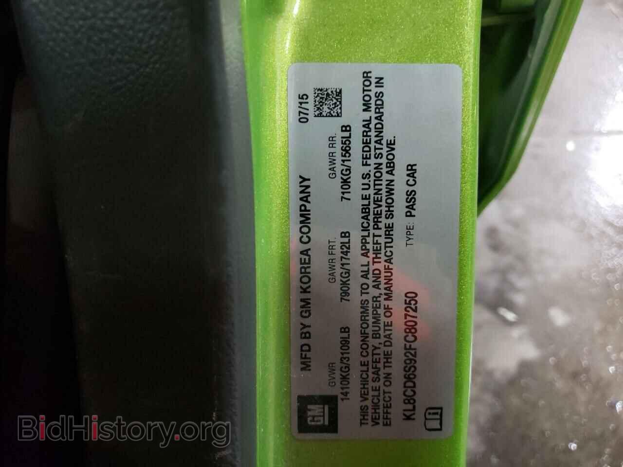 2015 CHEVROLET SPARK - VIN: KL8CD6S92FC807250 - Фото 10
