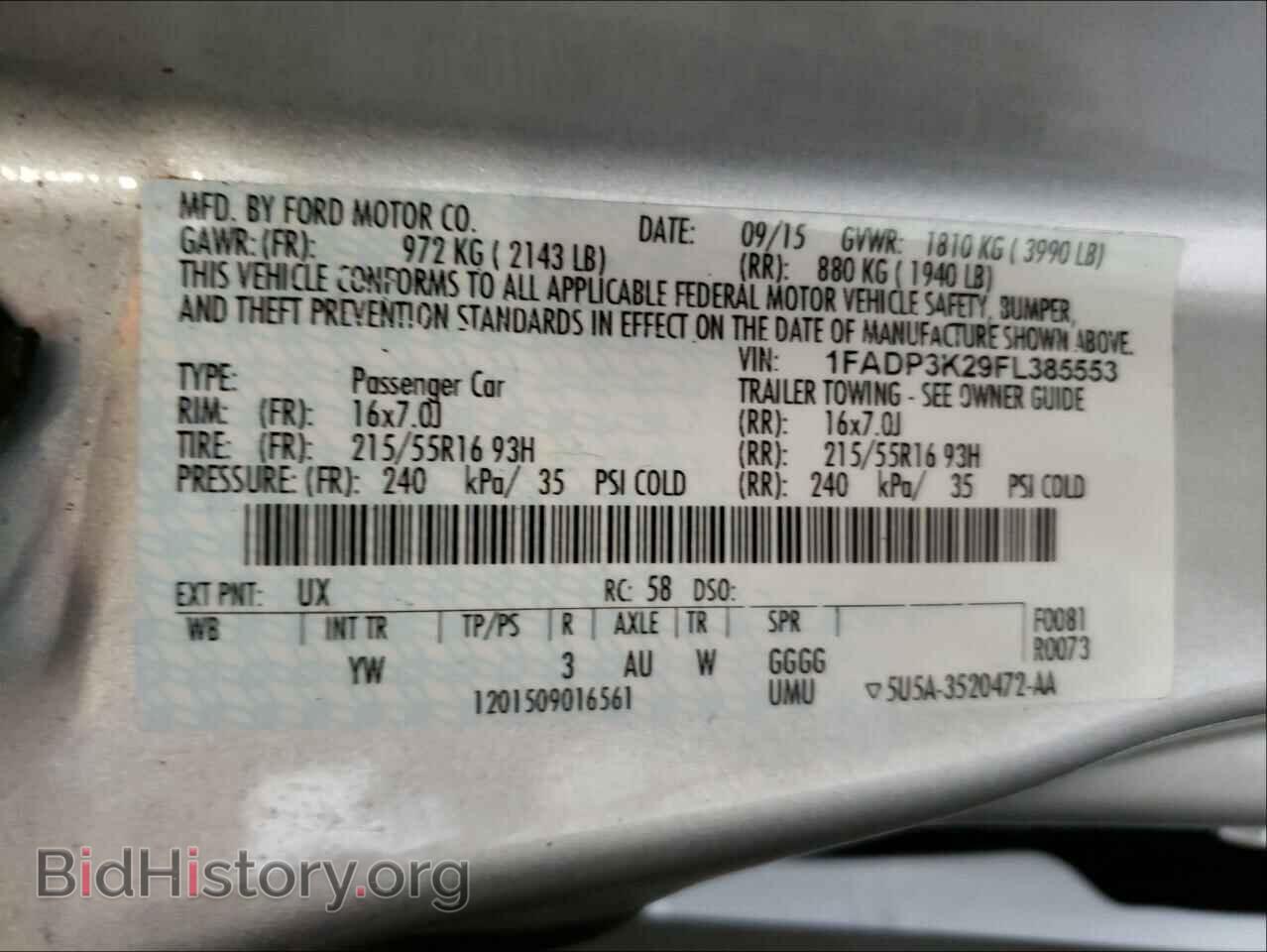 2015 FORD FOCUS - VIN: 1FADP3K29FL385553 - Фото 10