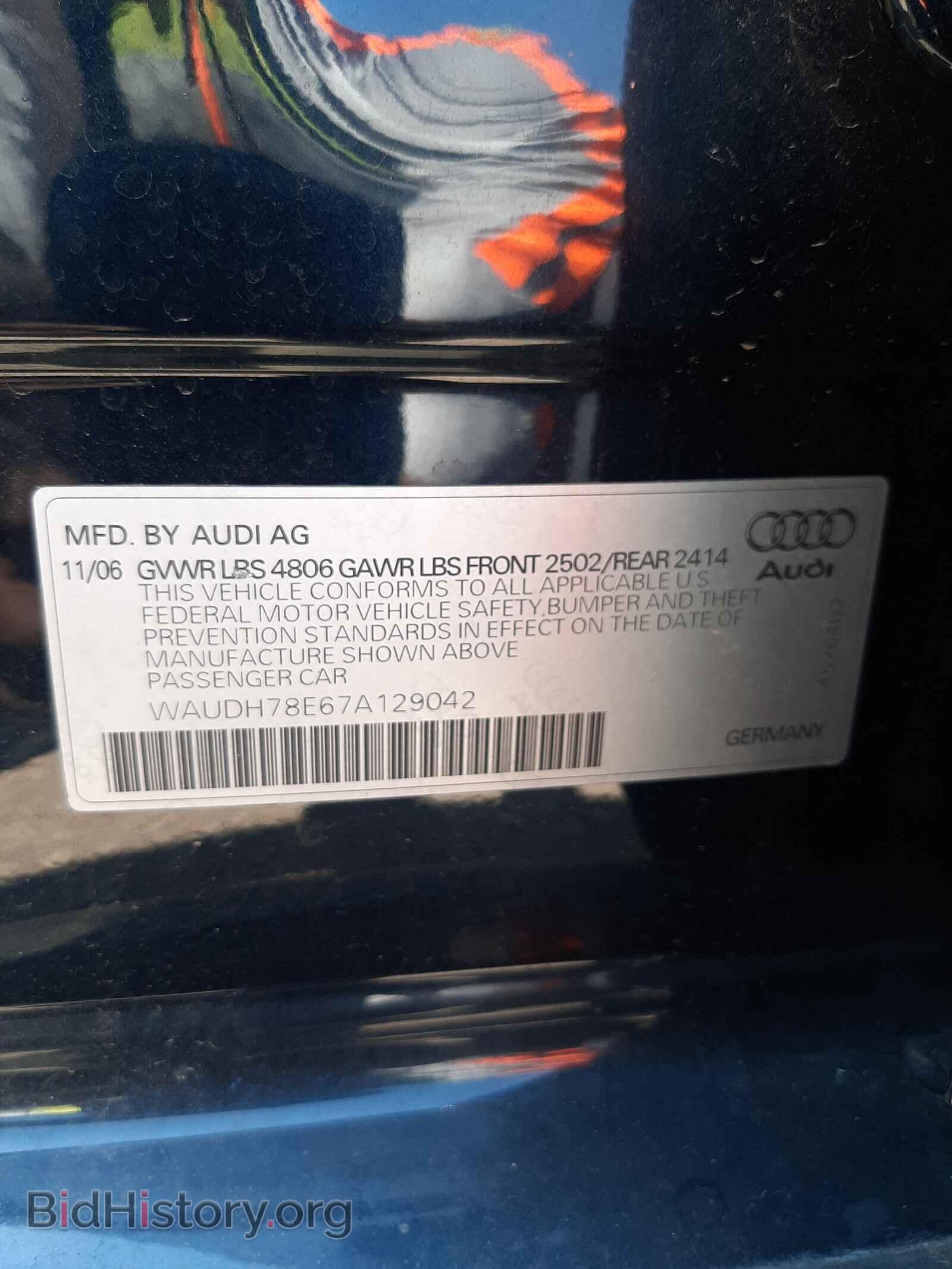 2007 AUDI A4 - VIN: WAUDH78E67A129042 - Фото 10