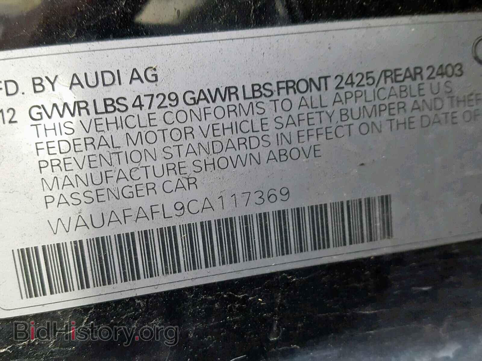 2012 AUDI A4 - VIN: WAUAFAFL9CA117369 - Photo 10