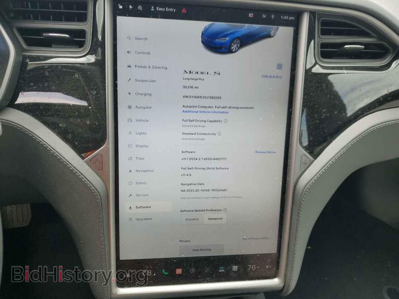 2020 TESLA MODEL S - VIN: 5YJSA1E21LF392093 - Photo 9