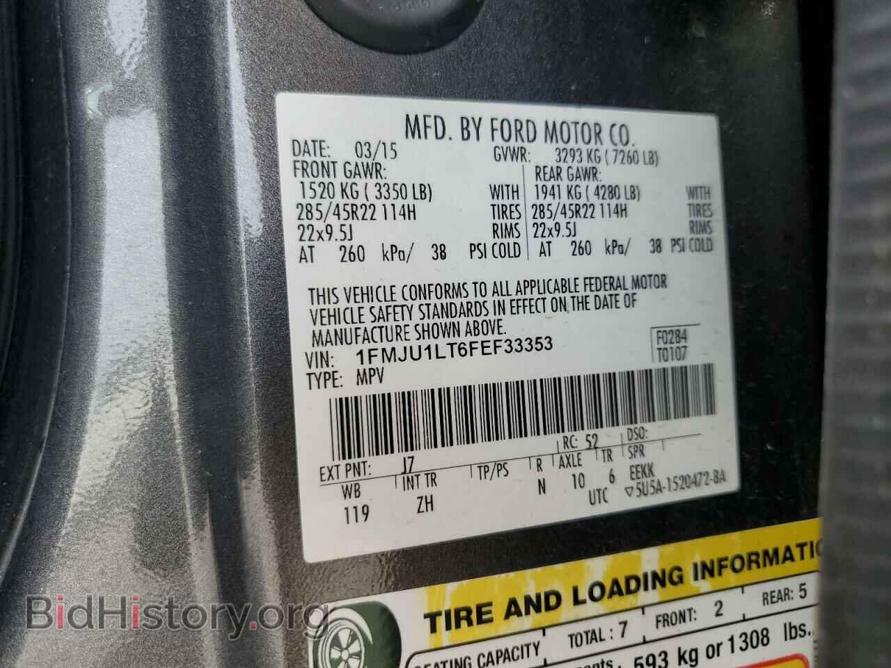 2015 FORD EXPEDITION - VIN: 1FMJU1LT6FEF33353 - Фото 13