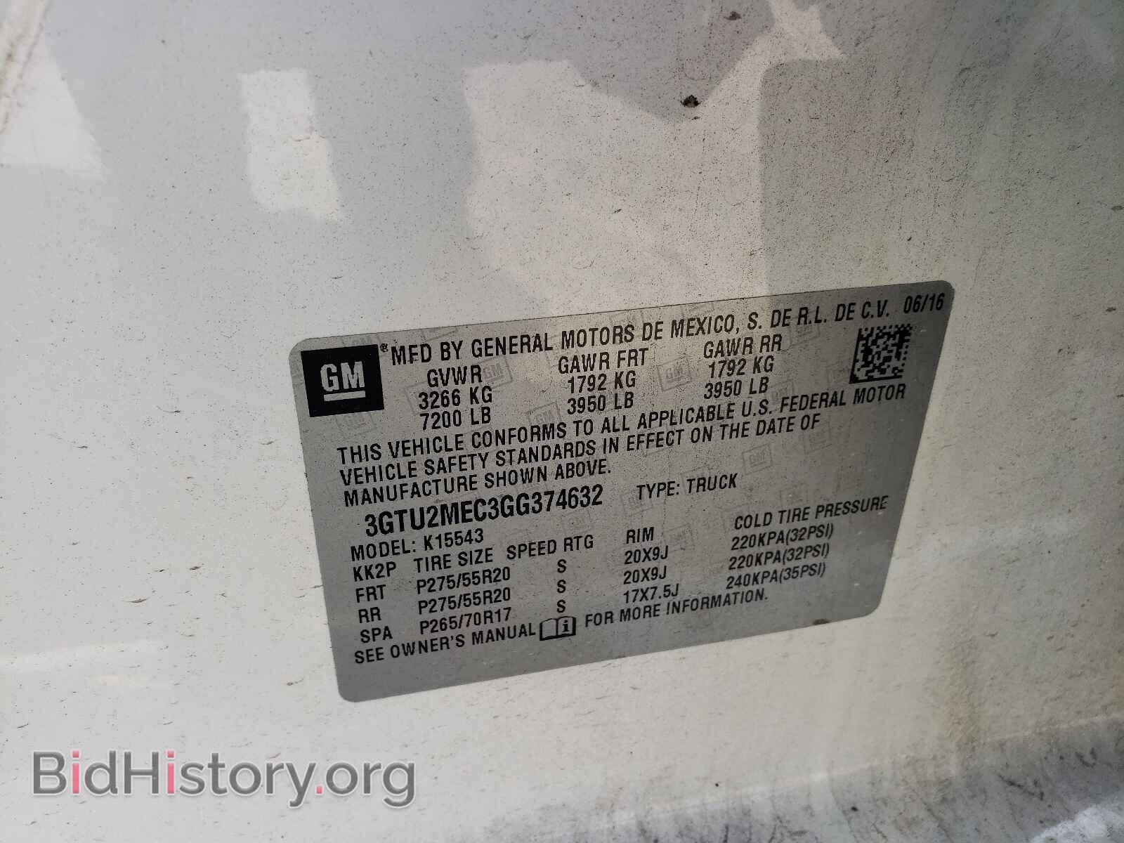 2016 GMC SIERRA - VIN: 3GTU2MEC3GG374632 - Фото 10