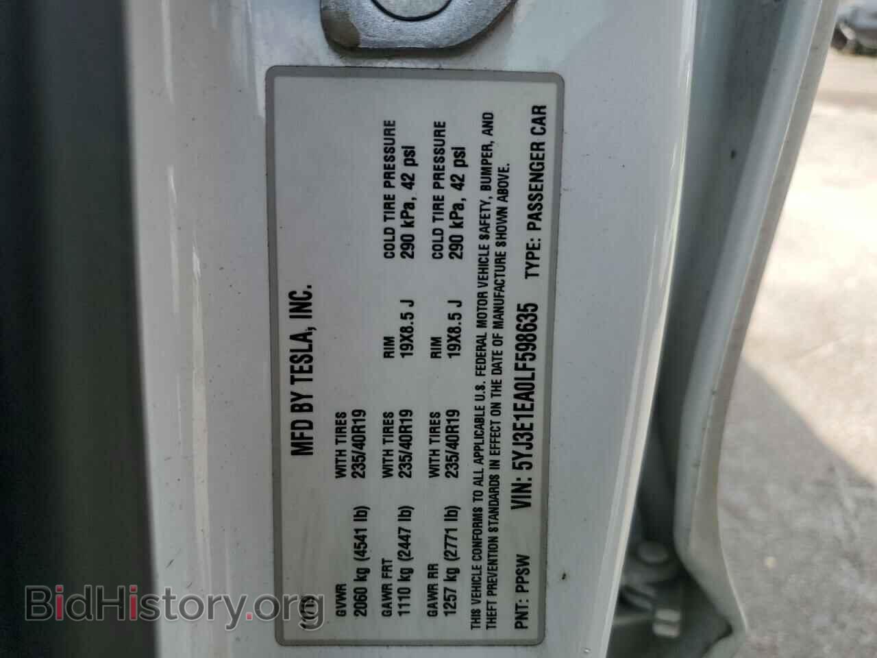 2020 TESLA MODEL 3 - VIN: 5YJ3E1EA0LF598635 - Фото 13