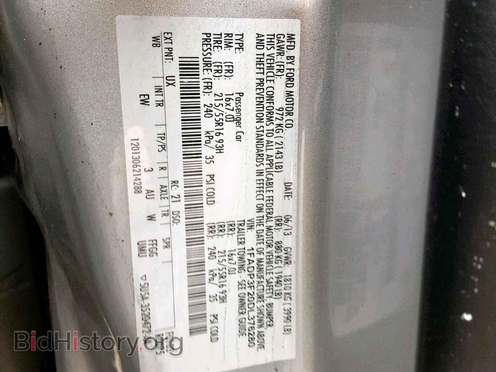 2013 FORD FOCUS - VIN: 1FADP3F20DL376280 - Фото 10