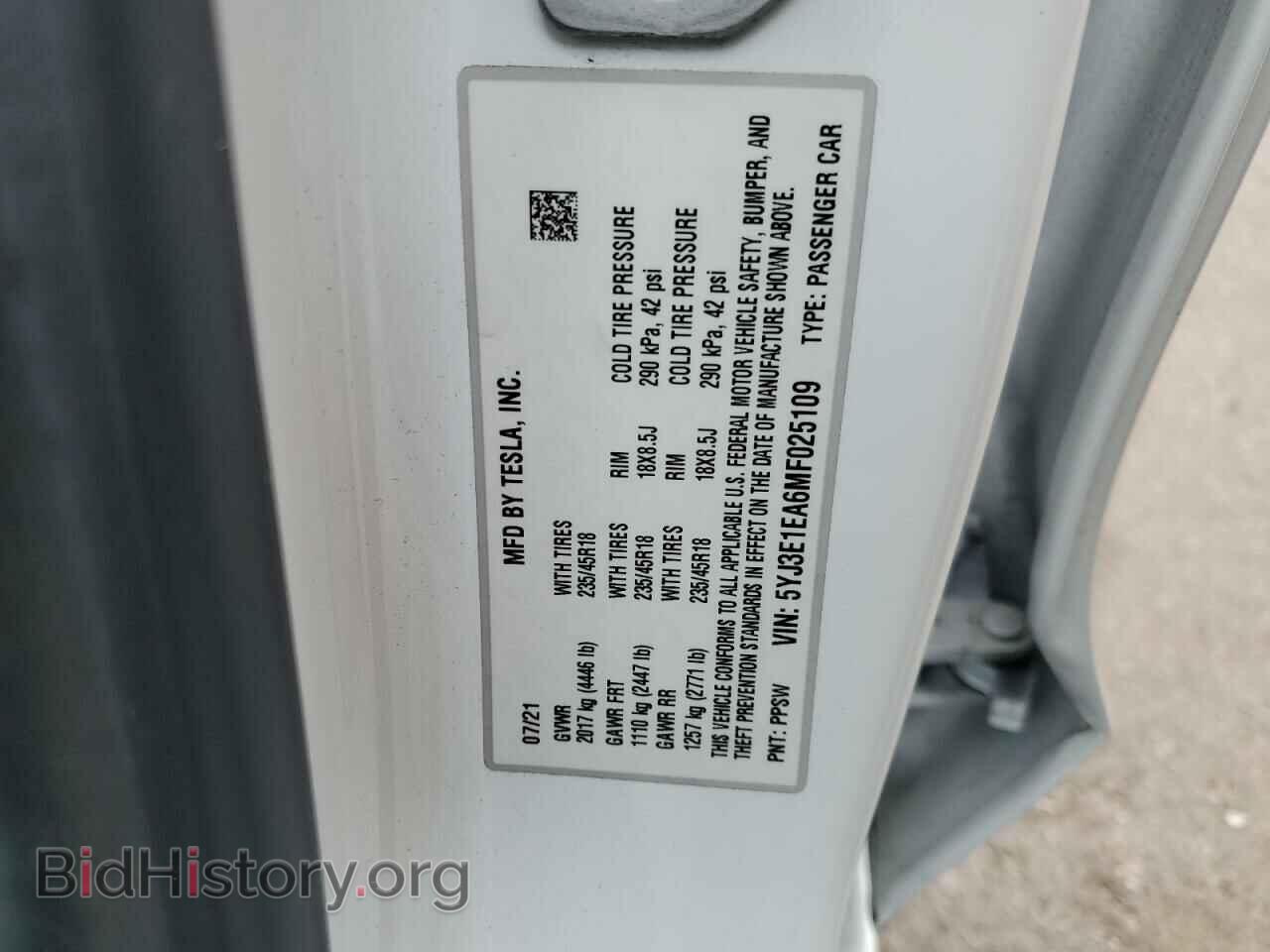 2021 TESLA MODEL 3 - VIN: 5YJ3E1EA6MF025109 - Фото 12