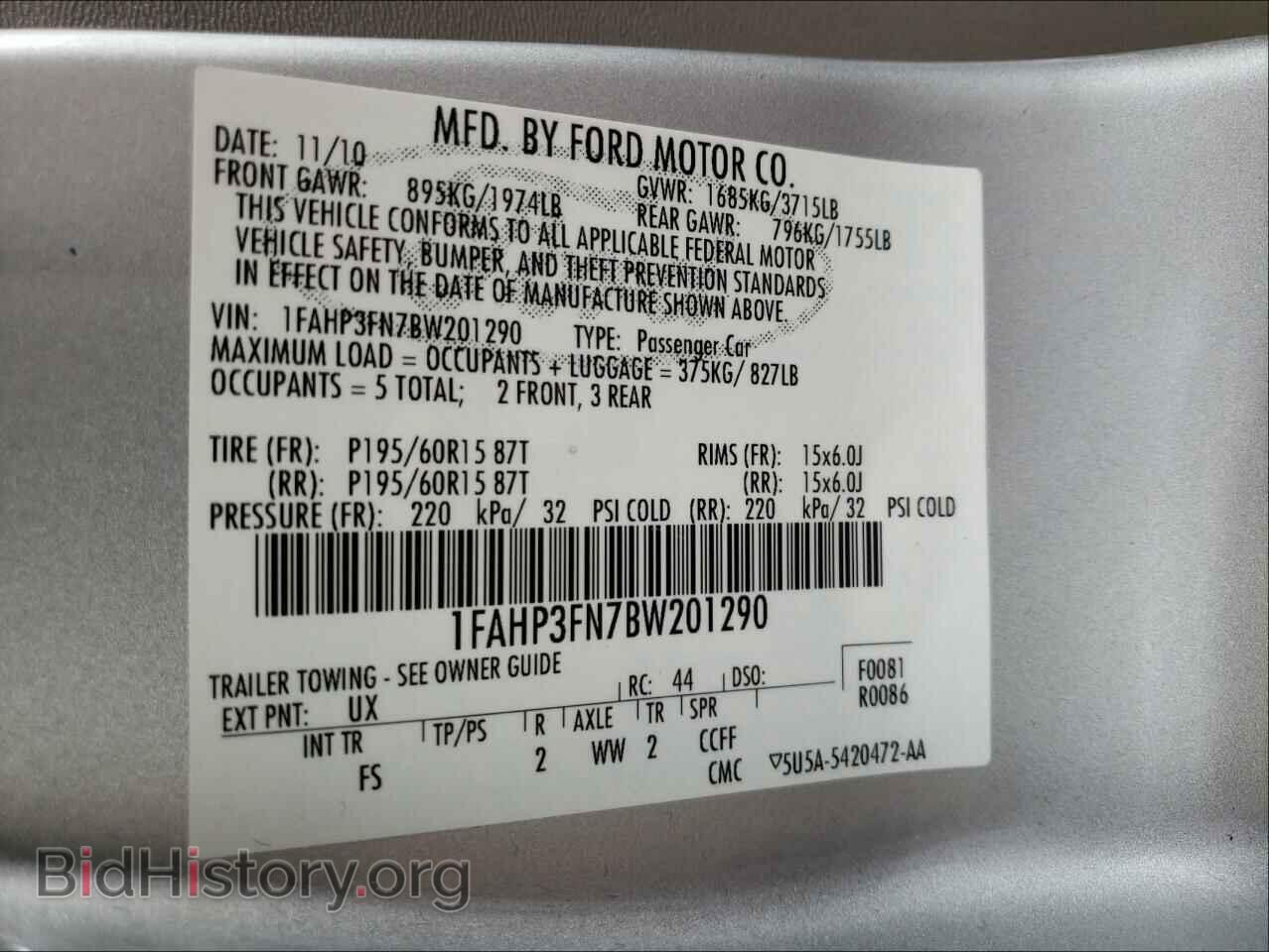 2011 FORD FOCUS - VIN: 1FAHP3FN7BW201290 - Photo 10