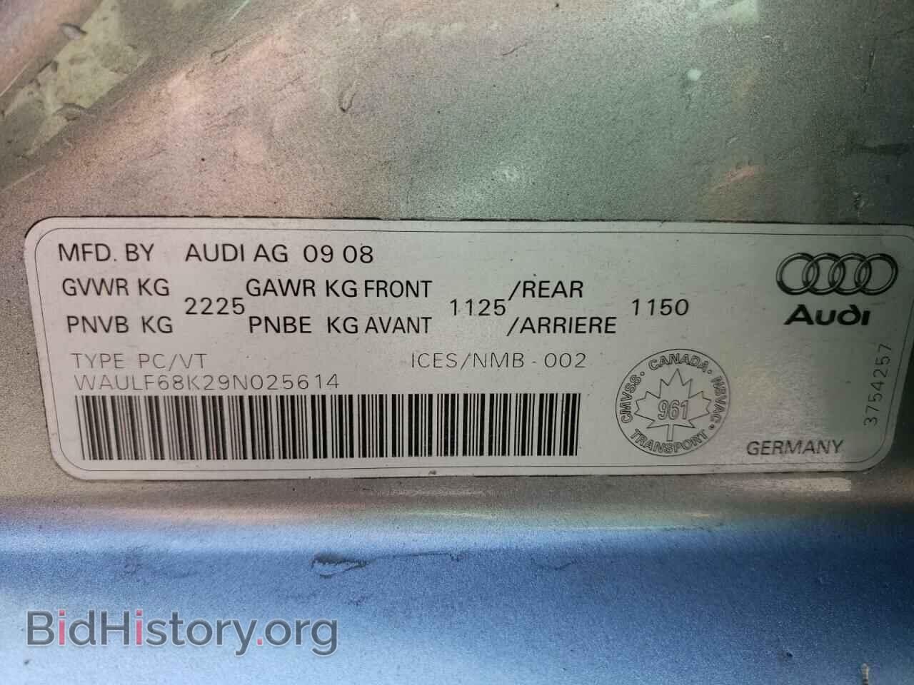 2009 AUDI A4 - VIN: WAULF68K29N025614 - Фото 10