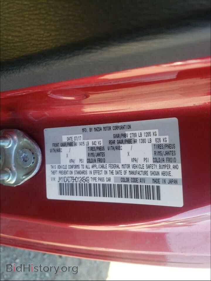 2017 MAZDA MX5 - VIN: JM1NDAD76H0124549 - Фото 10