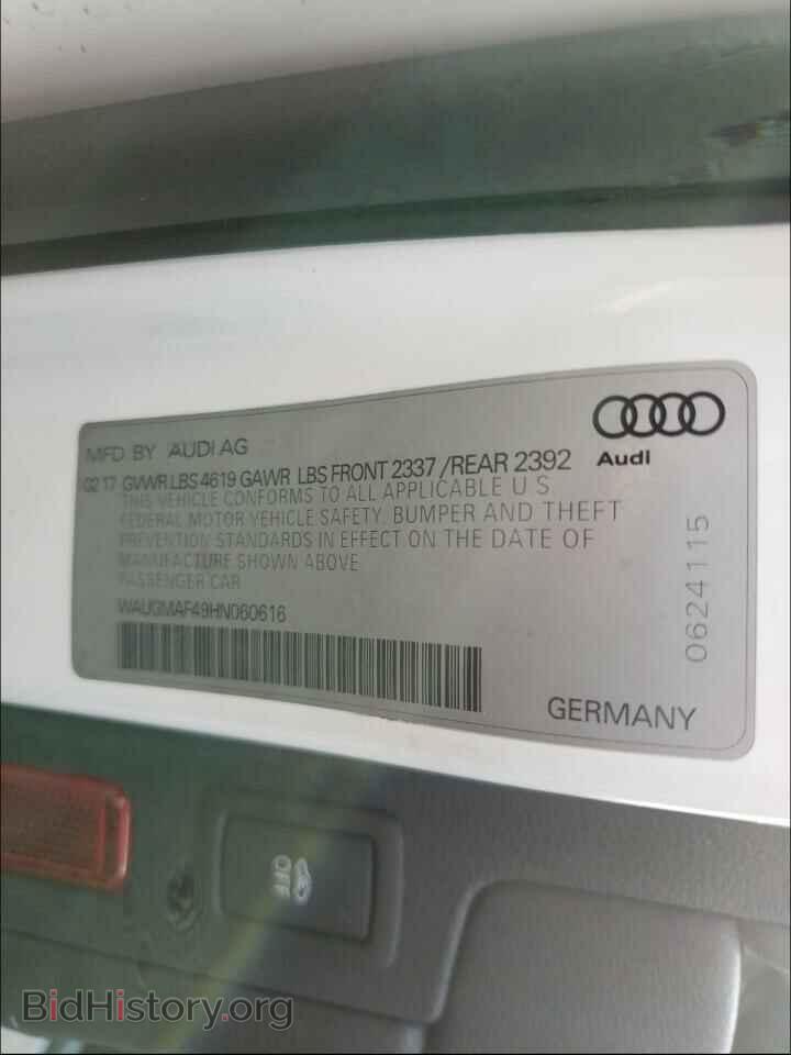 2017 AUDI A4 - VIN: WAUGMAF49HN060616 - Фото 10
