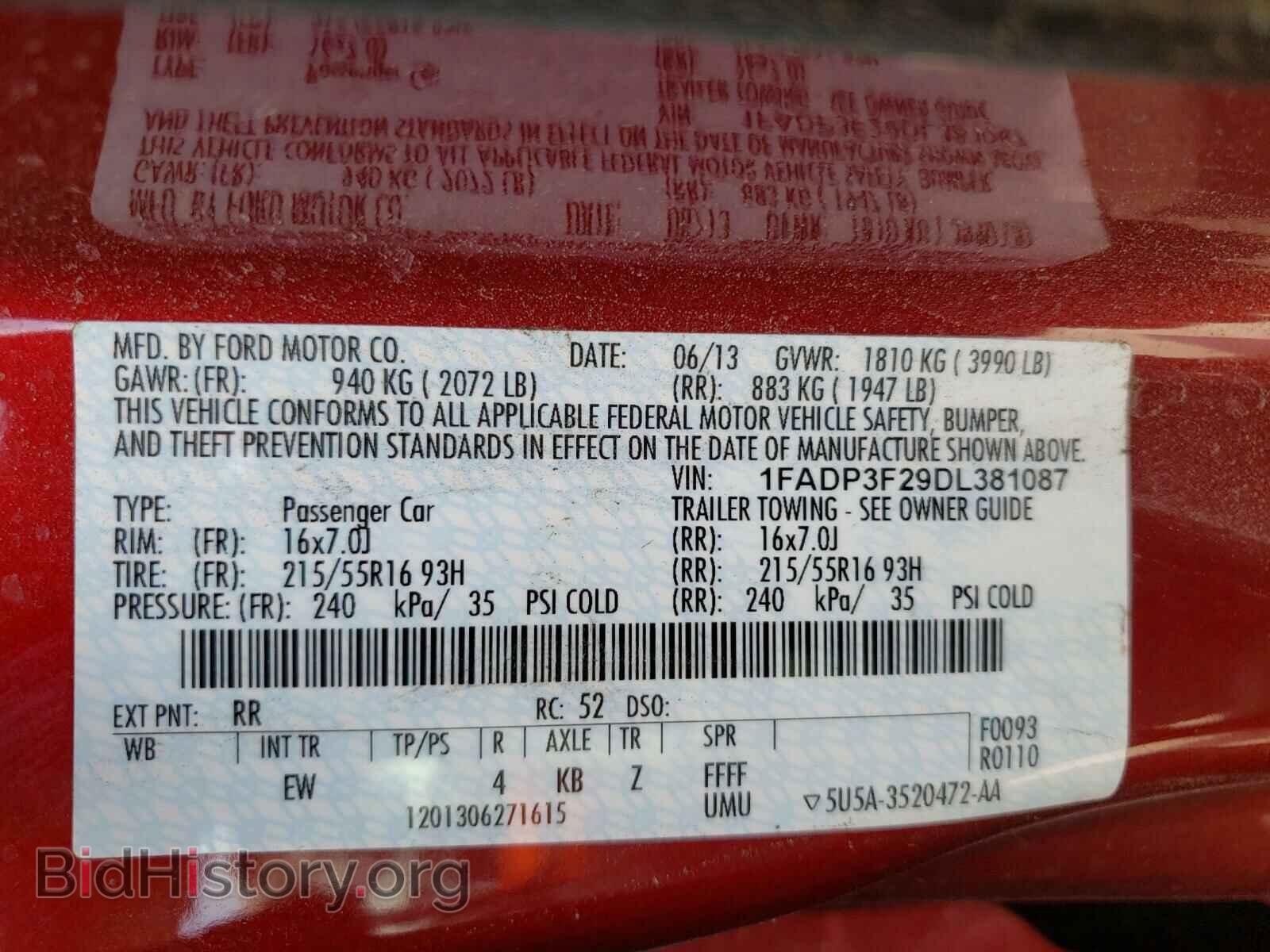 2013 FORD FOCUS - VIN: 1FADP3F29DL381087 - Фото 10