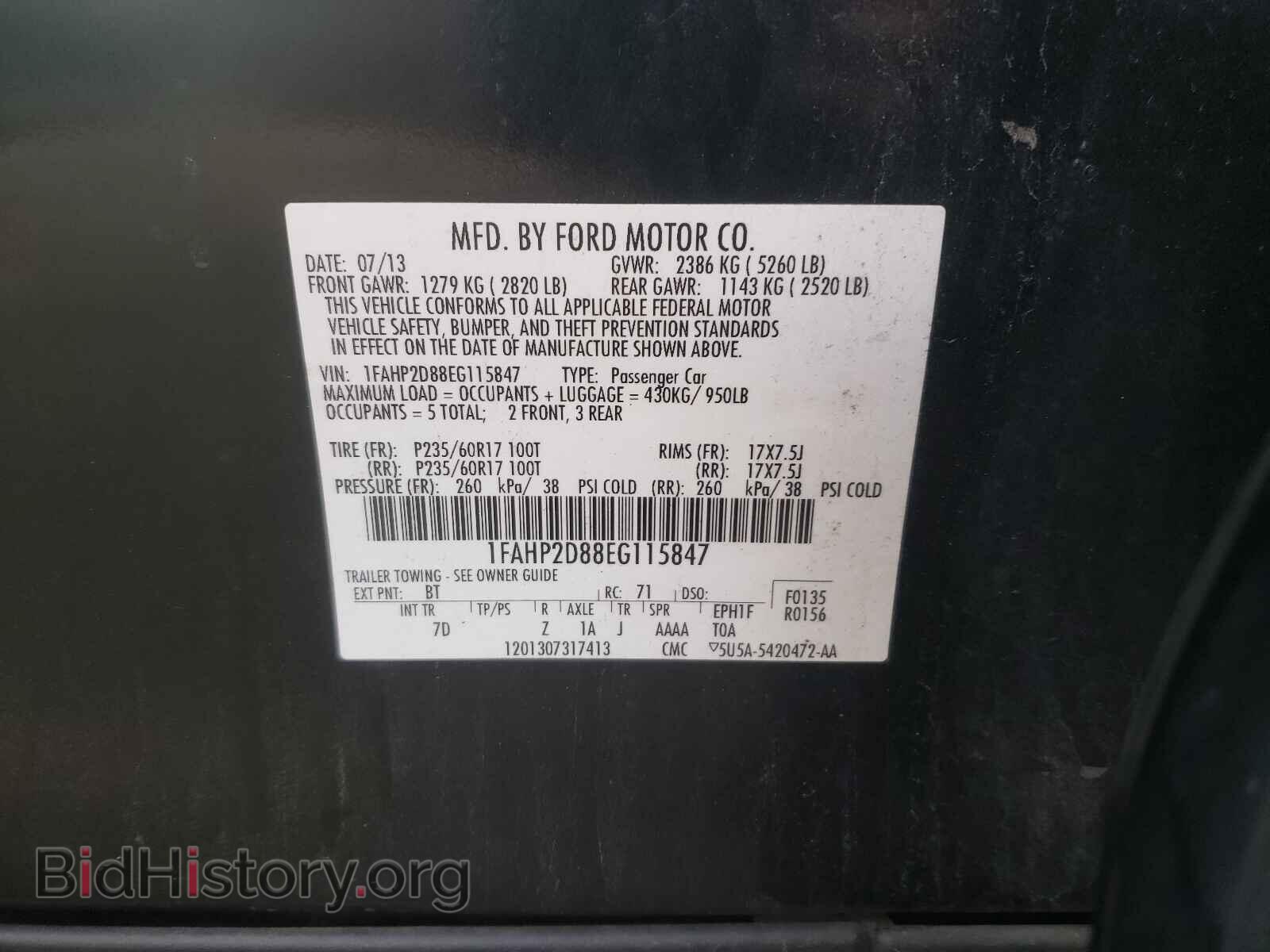 2014 FORD TAURUS - VIN: 1FAHP2D88EG115847 - Photo 10