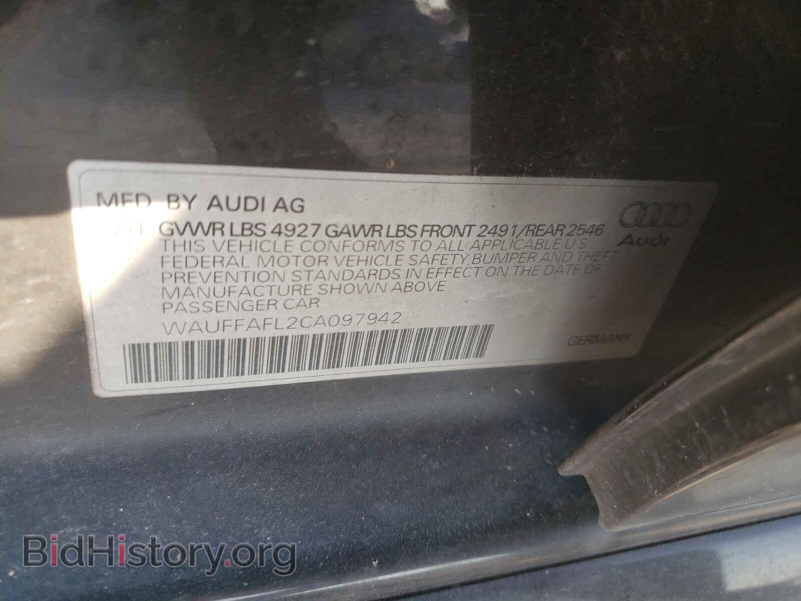 2012 AUDI A4 - VIN: WAUFFAFL2CA097942 - Photo 10