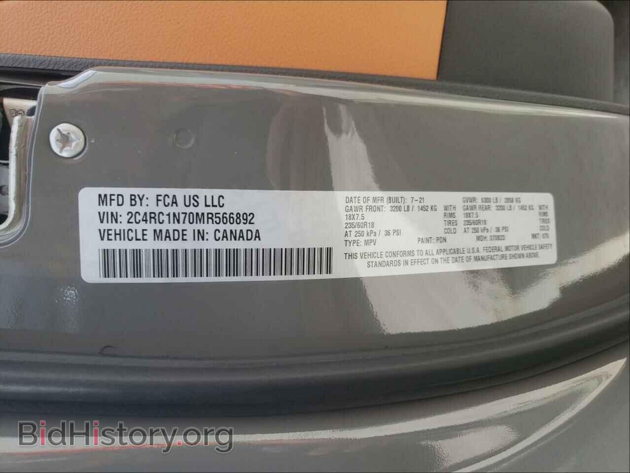 2021 CHRYSLER PACIFICA - VIN: 2C4RC1N70MR566892 - Photo 10